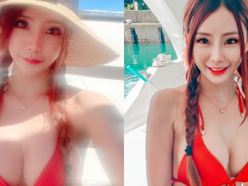 墾丁南灣最美風景！性感E奶妹「瑜寶寶」遊艇大秀好身材，火辣曲線讓人想和她出海！