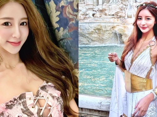 虎航最正空姐「RITA」化身古羅馬女神！白紗金甲高貴典雅，美胸美腿也藏不住！