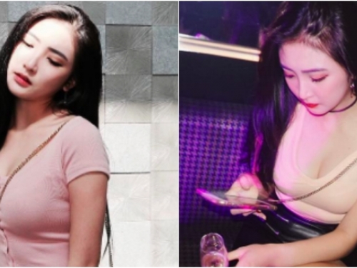 好兇的妹子！「揹帶夾奶」看起來好窒息！「低頭爆乳」的視角更棒啦！