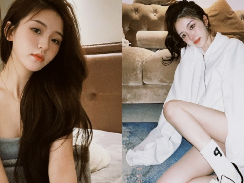 年輕妹子「低胸洋裝深溝微露」，光滑美腿也超性感！