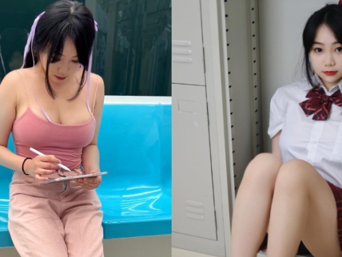 台北捷運驚見巨乳正妹「掉出來」　細肩帶背心快Hold不住乳量