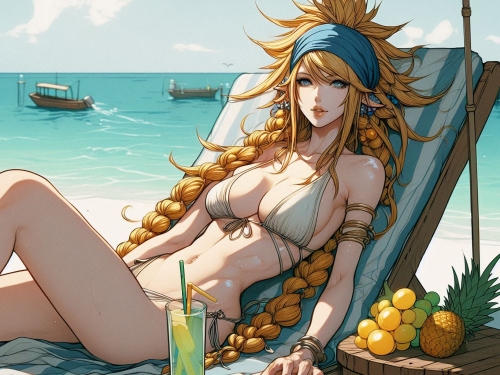 Laid-back girl on the beach
