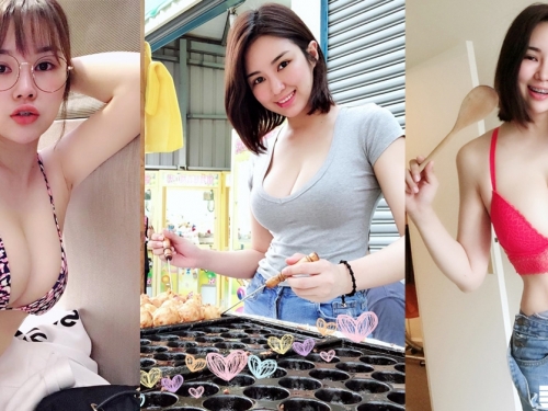 【好In日報】超辣的！美乳翹臀「短髮女神」路邊賣章魚燒讓網友搶排隊！