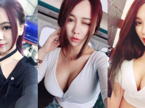 高鐵驚見「巨奶妹」！深V上衣快Hold不住「白皙乳球」要掉出來了！