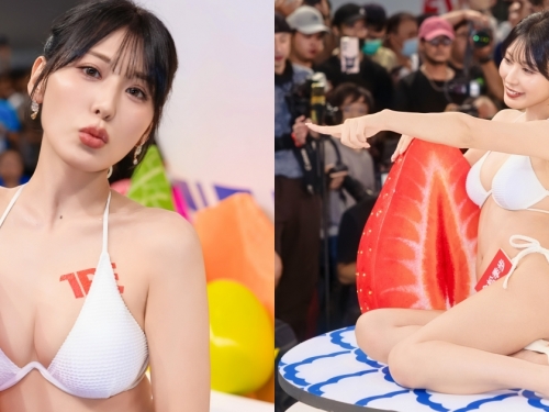 偶像級G乳姐姐「金松季步」辣秀身材！剉冰盤上當「鮮美草莓奶凍」好可口