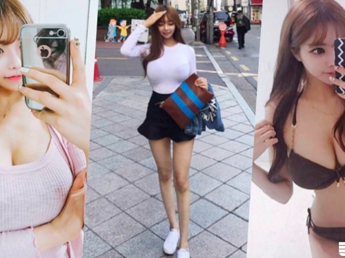 不科學小臉奶妹！「乳球比頭大」的超兇猛正妹！路邊遛狗引眾人圍觀...