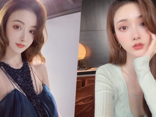172公分正妹「深藍禮服露出香肩」，「雪嫩白皙美肌」好撩人啊！