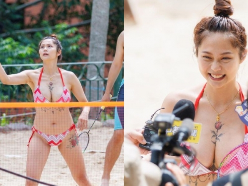 麗寶羽球比賽驚見「巨乳比基尼妹」　原來是正妹羽球教練！