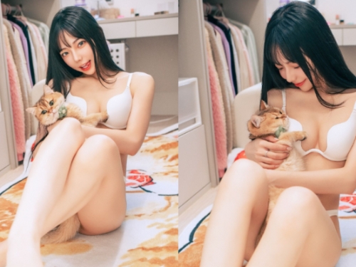 直擊女神更衣室！「啾啾」新家曝隱藏版，「美乳蹭貓」粉絲也不想當人了！
