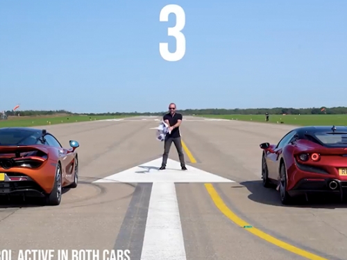 [影] 720匹超跑放對廝殺！直線加速大戰：McLaren 720S vs. Ferrari F8