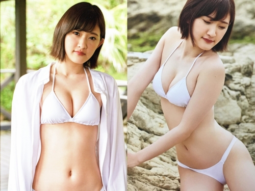 短髮美乳妹「川村文乃」純白比基尼勾勒性感曲線　低胸視角「深邃人字溝」胸猛炸出