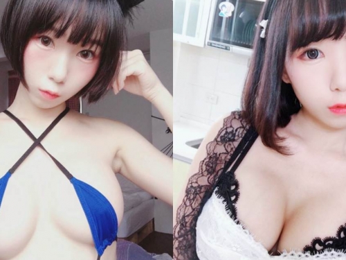 童顏外拍妹于心「身上布料超少」，大尺比基尼「側露渾圓南半球」！