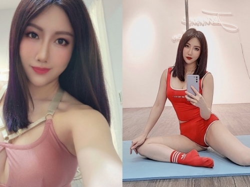 JKF 女郎「珍琳」防疫不忘練習「鋼管舞」！大秀「一字馬」曬火辣身材
