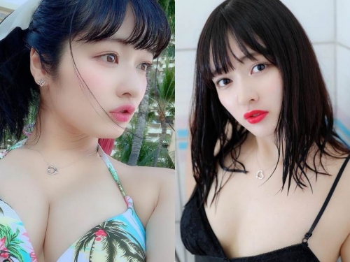 豐唇正妹「浴室惹火濕髮挑逗」，兩顆白嫩美乳太迷人！