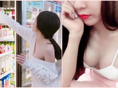 真兇猛！捕捉野生「超商乳妹」衣服都快滑下來！白嫩大圓球讓人受不了…