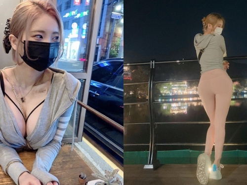 天菜級正妹湖邊夜跑，「緊身褲蜜桃臀」背影超殺！沒想到正面也好辣又好兇啊～