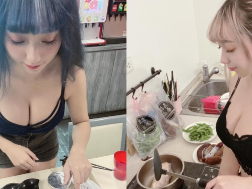 桌球教練「糖糖」化身爆乳廚娘　煮出來的料理充滿濃厚奶香味