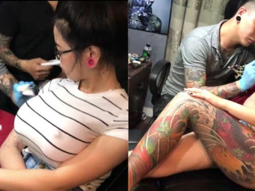 有爆點！網友瘋傳「巨乳激凸妹」刺青影片，胸前「驚人爆乳」連刺青師都被嚇壞…