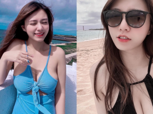 「甜美護理師」海灘自帶雙浮標，「白嫩美乳」蒙蔽大家雙眼！