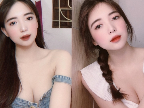 性感尤物「Phạm Trang」衣服不穿好，「白皙酥胸」快掉出來了！