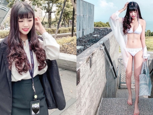 會計事務所的「甜美正妹」Vicky，藏在OL套裝下的「超有料身材」太兇猛啦