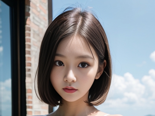 AI生成美女~短髮女孩