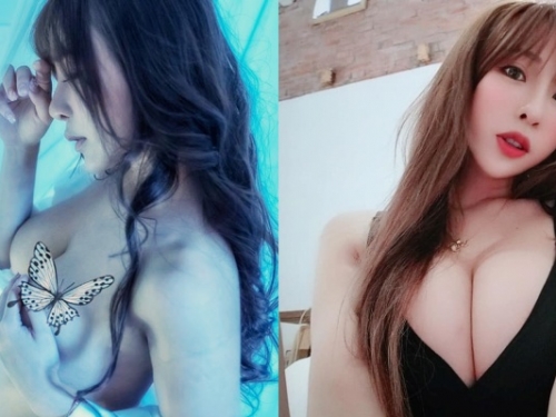 蝴蝶走開！才揪姐妹吐舌舔情趣用品...巨乳尤物「邱默默」再 PO「上空照」福利大放送！