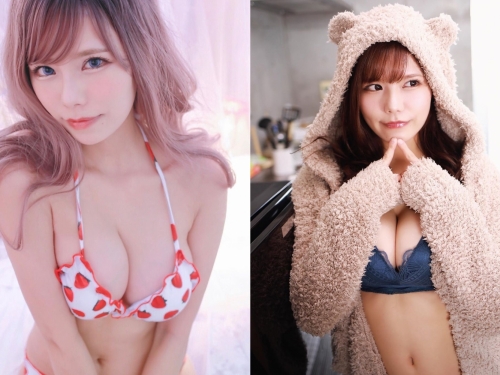 巨乳櫻花妹「Osiris」萌扮深溝熊熊　衣服包不住「巨型山峰」乳量整個滿出來啦