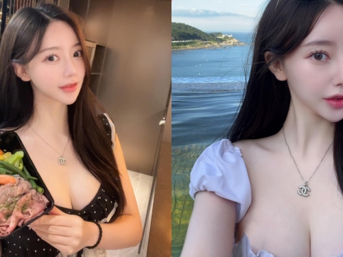 愛吃健康餐的長髮正妹「發育好好」，「海邊自拍」視角太誘人！