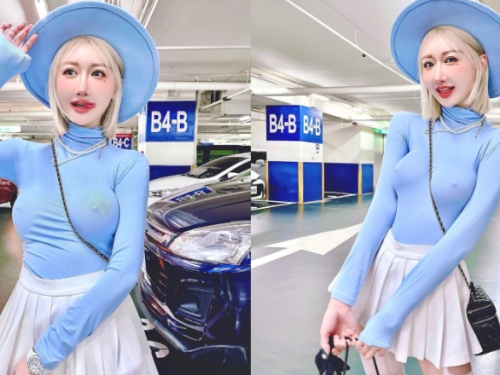 不可能這麼辣吧？葉妮妮注重行車安全　地下停車場大開車頭燈