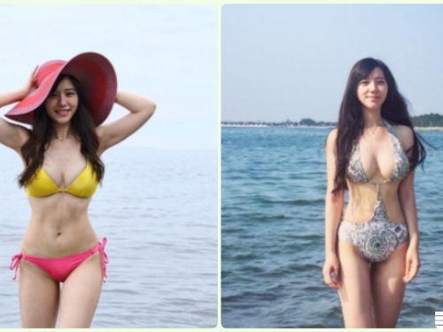 受不了！天菜級「海邊美乳正妹」乳量好兇爆！衣服底下的「大胸器」真是迷死人…