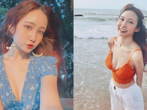 美波正妹「蔣馨」海邊玩耍流露自然美，「躺平溢奶」畫面更是可觀！