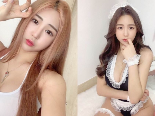 韓國爆乳妹化身「超誘惑女僕」，背後鏡子讓渾圓美尻現形了！