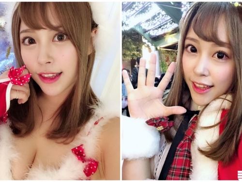 超火辣爆乳耶誕正妹，「深長乳溝」豐滿到爆出來！