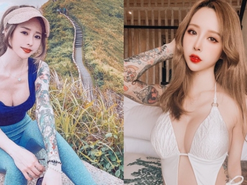 花臂女神「張筱密 Mimi」辣曬泳裝！深 V＋挖洞設計大秀有料好身材