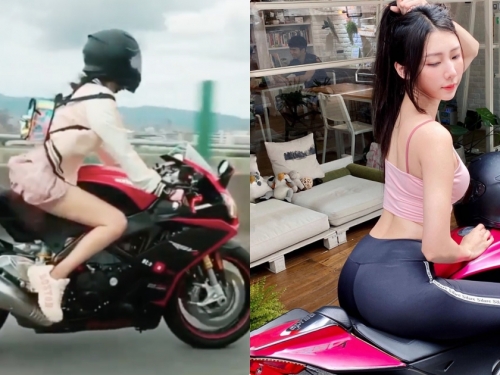 白皙美肌！台64線「美腿重機辣妹」引瘋傳，誘惑S曲線讓網友瘋狂肉搜！