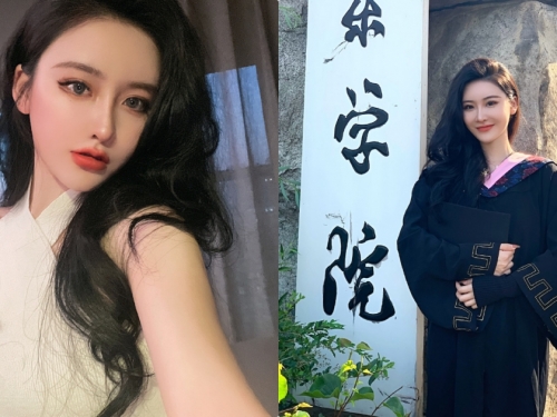 瀋陽音樂學院「超性感校花」，校門口的學士服照太吸睛！