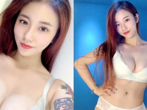 車頭燈有夠亮！性感正妹「管瑄」清新美臉眼神發電，內衣包夾白嫩雪乳讓人想撲！