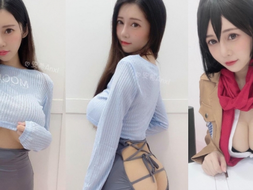 巨乳甜心「安希」心機戰服挖背露蜜桃　正面、背面都要性感