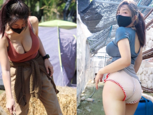 露營驚見臨帳妹子配備「神級巨乳」　低胸上衣大奶呼之欲出超養眼！