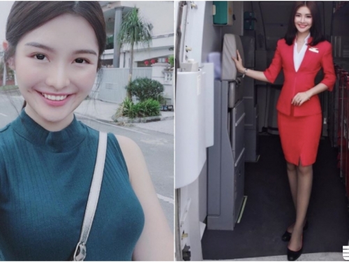 新加坡「美女空姐」人正身材好！斜背袋下「美乳現形」好兇猛！想跟她一起上天啦！