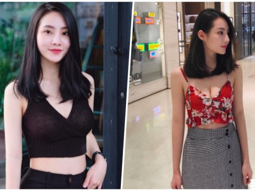 商場驚見「高顏值爆乳妹」，超深V乳溝「走路都好挺啊！」