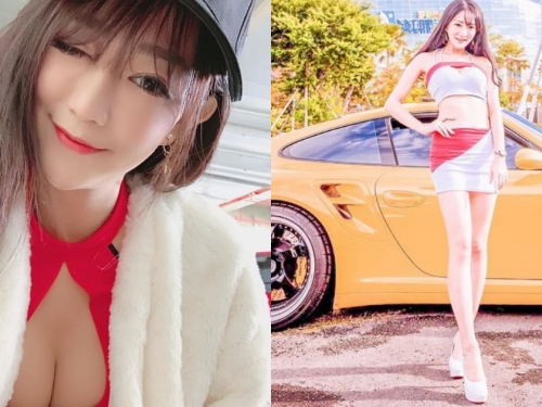 腿很厲害欸！蘋果甜心「APO Chou」熱辣曲線，賽車女郎服「爆乳畫面」太吸睛