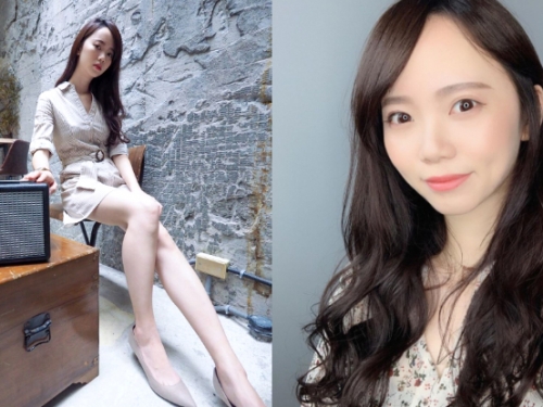 氣質長腿正妹！「柔瑜Zoey」嘴角揚起Babyface酒窩乍現，招牌美腿白嫩纖長怎麼看都不膩！