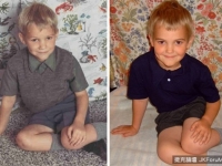 拿同齡相片對照，爸媽小孩根本雙胞胎