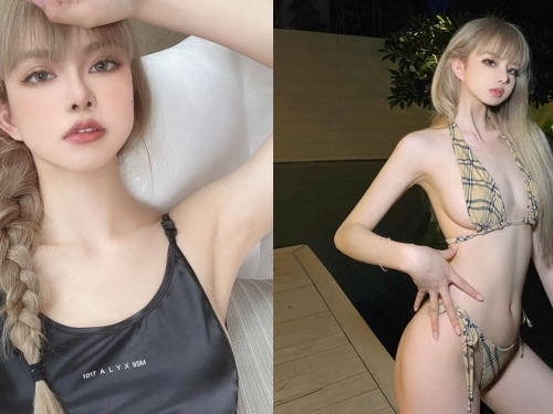 行走的真人芭比！「巴掌臉巨乳妹」比例太誇張，超狂比基尼雪乳馬甲線全露！