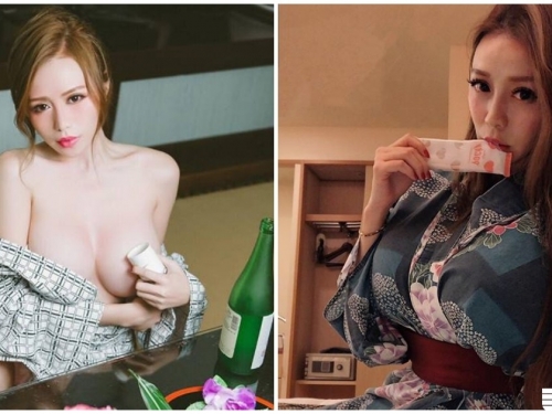 一開門看到半裸妹！浴衣掉一半「巨乳露出」，火辣情節讓人克制不了衝動了...