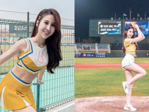 中信兄弟啦啦隊的「甜美啦啦隊員」Sunny晴兒，活力四射的美胸美腿好搶眼！