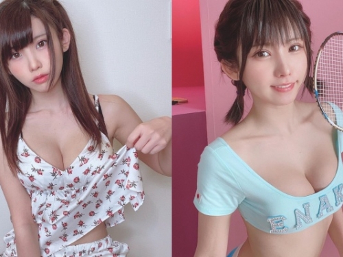 日本第一女Coser上空穿外套！拉鍊沒拉東西半球形狀全看光