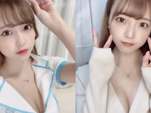 可愛櫻花妹「自拍穿上深V款式」，「超萌表情」讓人招架不住！